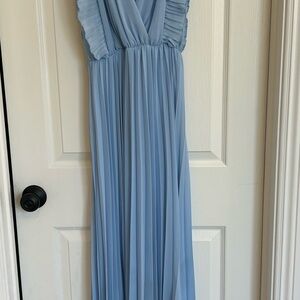 Light Blue Pleated Gown